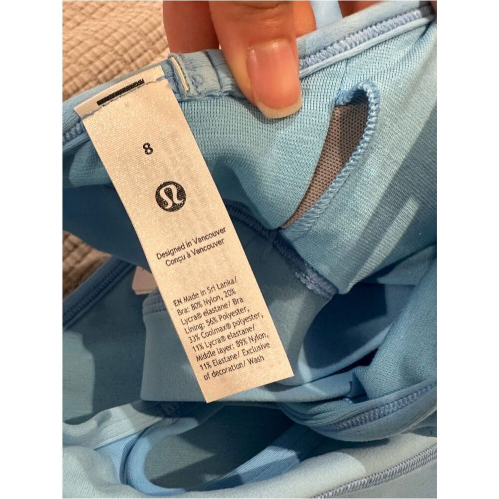 NWT 8 Smoothie Wash Blueberry Nulu Flow Y Bra A/C - Lululemon - NEW - Picture 4 of 8